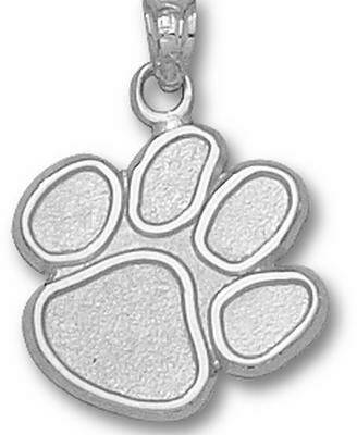 Clemson Tigers "Paw" 5/8" Pendant - Sterling Silver Jewelry