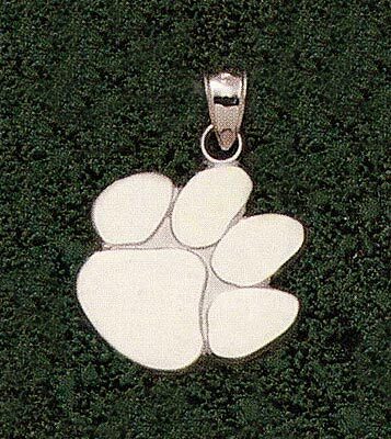 Clemson Tigers Polished "Paw" 1" Pendant - 10KT Gold Jewelry