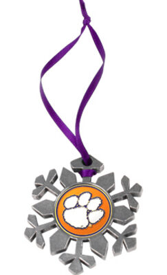 Clemson Tigers Snowflake Ornament (Set of 2)