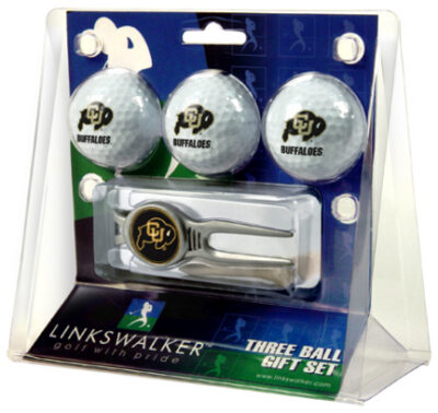 Colorado Buffaloes 3 Ball Golf Gift Pack with Kool Tool