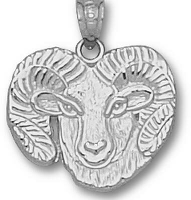 Colorado State Rams Detailed "Ram" Pendant - Sterling Silver Jewelry