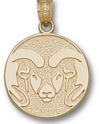 Colorado State Rams Graphic "Ram" 5/8" Pendant - 14KT Gold Jewelry