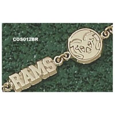 Colorado State Rams "Rams and Ram Head" 7" Bracelet - 10KT Gold Jewelry