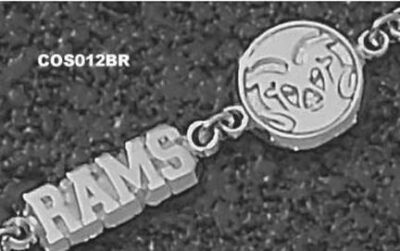 Colorado State Rams "Rams and Ram Head" 7.5" Bracelet - Sterling Silver Jewelry