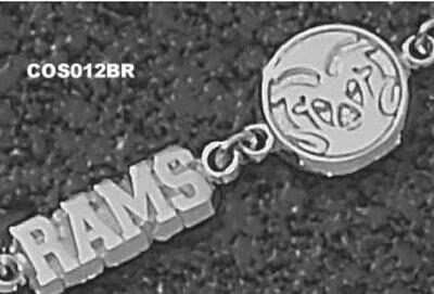 Colorado State Rams "Rams and Ram Head" 7.5" Bracelet - Sterling Silver Jewelry