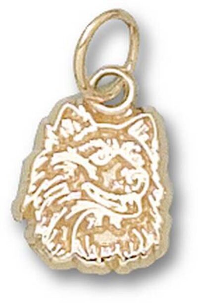 Connecticut Huskies "Huskie Head" 3/8" Charm - 14KT Gold Jewelry