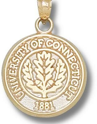 Connecticut Huskies "Oakleaf Seal" Pendant - 14KT Gold Jewelry