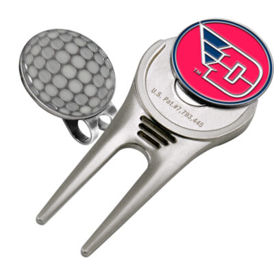 Dayton Flyers Divot Tool Hat Clip with Golf Ball Marker (Set of 2)