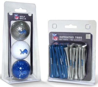 Detroit Lions Golf Tees and Golf Balls Pack (50 Tees / 3 Balls)