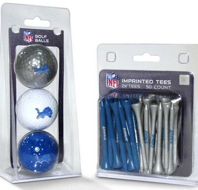 Detroit Lions Golf Tees and Golf Balls Pack (50 Tees / 3 Balls)