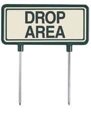 "Drop Area" Fairway Sign (Green / White)