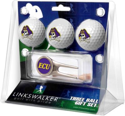 East Carolina Pirates 3 Golf Ball Gift Pack with Cap Tool