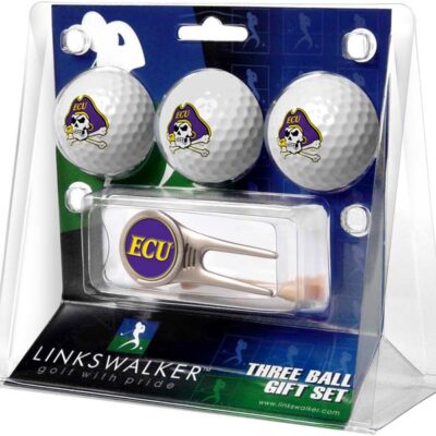 East Carolina Pirates 3 Golf Ball Gift Pack with Cap Tool