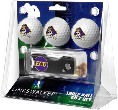 East Carolina Pirates 3 Golf Ball Gift Pack with Spring Action Tool