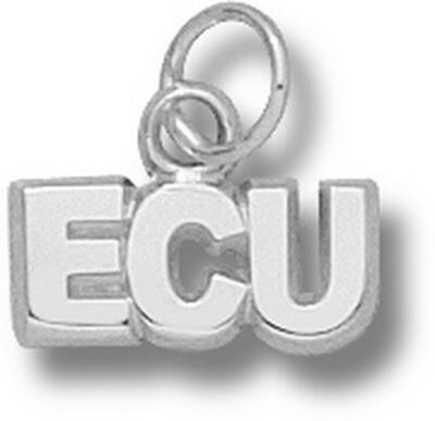 East Carolina Pirates "ECU" 3/16" Charm - Sterling Silver Jewelry