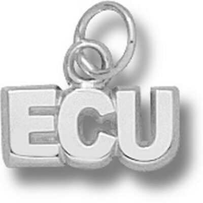 East Carolina Pirates "ECU" 3/16" Charm - Sterling Silver Jewelry