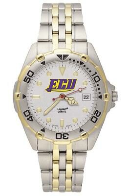 East Carolina Pirates "ECU with Sword" All Star Watch with Stainless Steel Band - Men's