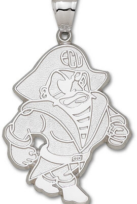 East Carolina Pirates Giant 1 1/2" W x 2" H "Petey" Pendant - Sterling Silver Jewelry