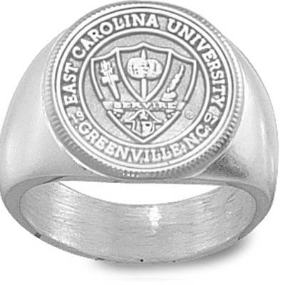 East Carolina Pirates "Seal" Men's Ring Size 10 1/2 - Sterling Silver Jewelry