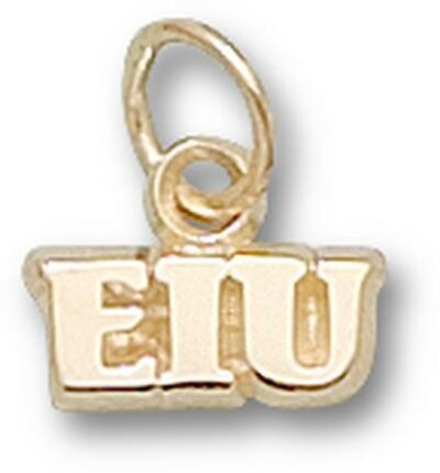 Eastern Illinois Panthers "EIU" 3/16" Charm - 14KT Gold Jewelry