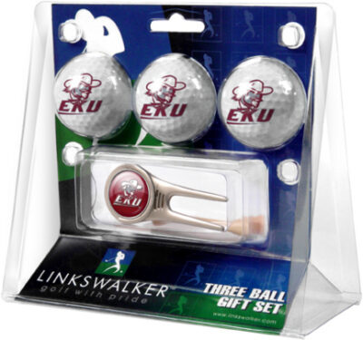 Eastern Kentucky Colonels 3 Golf Ball Gift Pack with Cap Tool