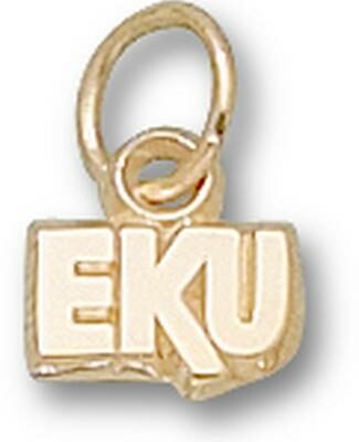 Eastern Kentucky Colonels "EKU" 3/16" Charm - 14KT Gold Jewelry