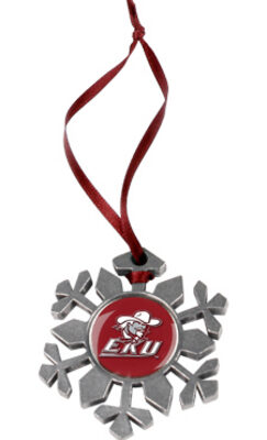 Eastern Kentucky Colonels Snowflake Ornament (Set of 2)