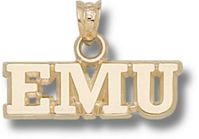 Eastern Michigan Eagles "EMU" 1/4" Pendant - 10KT Gold Jewelry