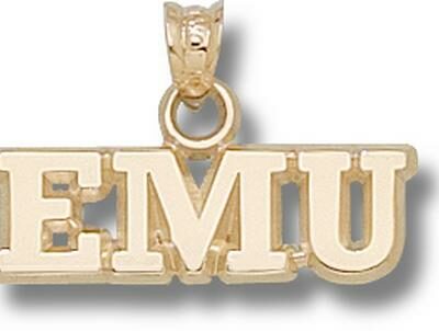 Eastern Michigan Eagles "EMU" 1/4" Pendant - 10KT Gold Jewelry