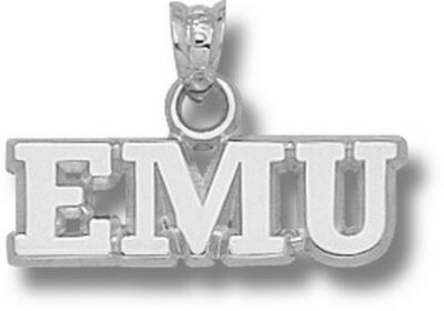 Eastern Michigan Eagles "EMU" 1/4" Pendant - Sterling Silver Jewelry