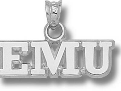 Eastern Michigan Eagles "EMU" 1/4" Pendant - Sterling Silver Jewelry