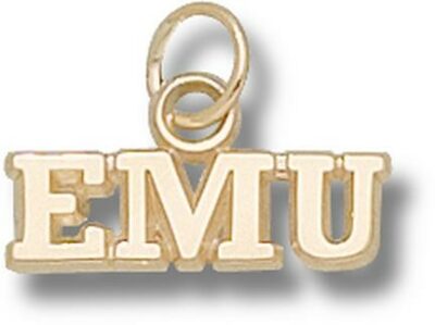 Eastern Michigan Eagles "EMU" 3/16" Charm - 10KT Gold Jewelry