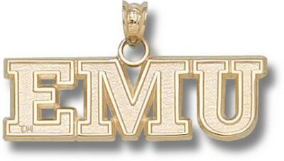 Eastern Michigan Eagles "EMU" 3/8" Pendant - 14KT Gold Jewelry