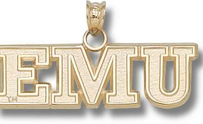 Eastern Michigan Eagles "EMU" 3/8" Pendant - 14KT Gold Jewelry