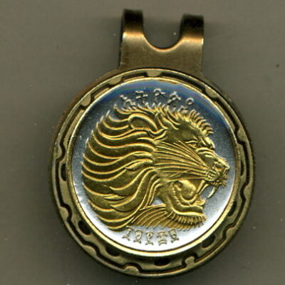 Ethiopia 25 Cent "Lion" Two Tone Coin Golf Ball Marker