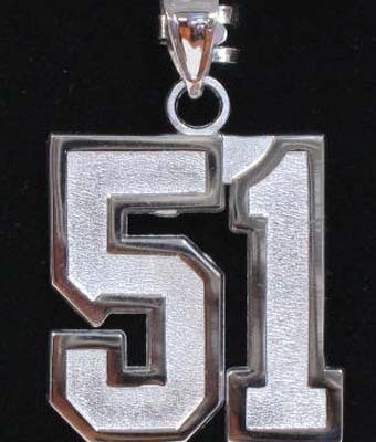 Extra Large 1" Double Number with No Bar Polished Pendant - Sterling Silver Jewelry