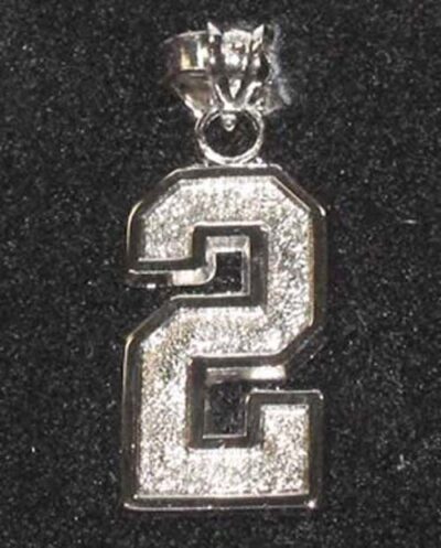 Extra Large 1" Polished Single Number Polished Pendant - Sterling Silver Jewelry