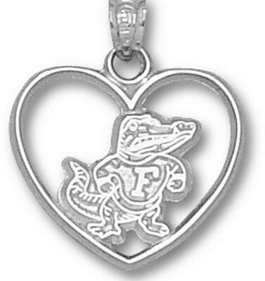 Florida Gators "Classic Albert" Heart Pendant - Sterling Silver Jewelry