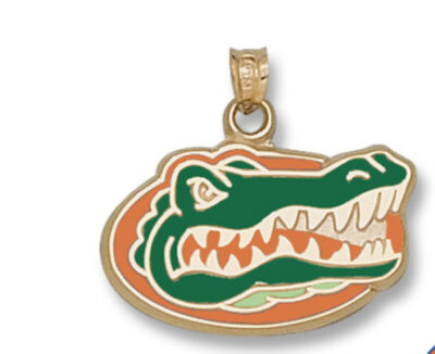 Florida Gators Enamel "Gator Head" 1/2" Pendant - 14KT Gold Jewelry