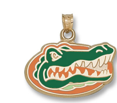 Florida Gators Enamel "Gator Head" 1/2" Pendant - 14KT Gold Jewelry