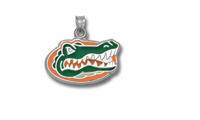 Florida Gators Enamel "Gator Head" 1/2" Pendant - Sterling Silver Jewelry