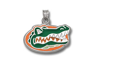 Florida Gators Enamel "Gator Head" 1/2" Pendant - Sterling Silver Jewelry