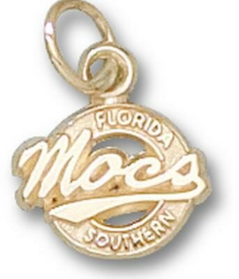 Florida Southern College Moccasins "Mocs Logo" 1/4" Charm - 10KT Gold Jewelry