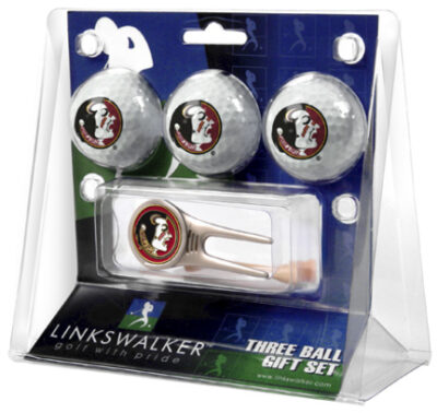 Florida State Seminoles 3 Golf Ball Gift Pack with Cap Tool