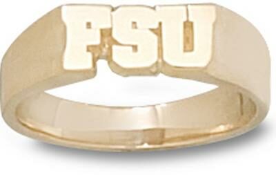 Florida State Seminoles "FSU" 5/16" Ladies' Ring Size 6 3/4 - 14KT Gold Jewelry