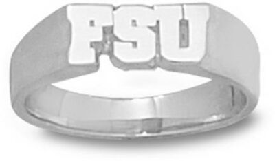 Florida State Seminoles "FSU" 5/16" Ladies' Ring Size 6 3/4 - Sterling Silver Jewelry