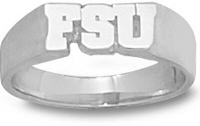 Florida State Seminoles "FSU" 5/16" Ladies' Ring Size 6 3/4 - Sterling Silver Jewelry