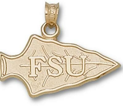 Florida State Seminoles "FSU Spearhead" Pendant - 14KT Gold Jewelry