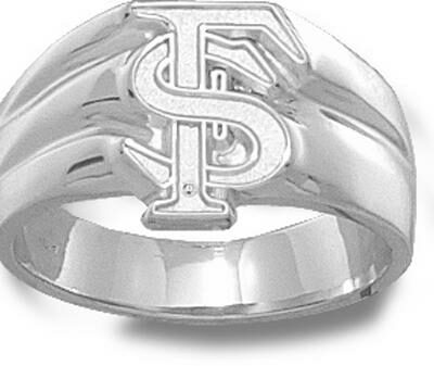 Florida State Seminoles Interlock "FS" 1/2" Men's Ring Size 11 1/2 - Sterling Silver Jewelry