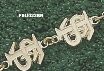 Florida State Seminoles Interlock "FS" 7 3/4" Bracelet -10KT Gold Jewelry